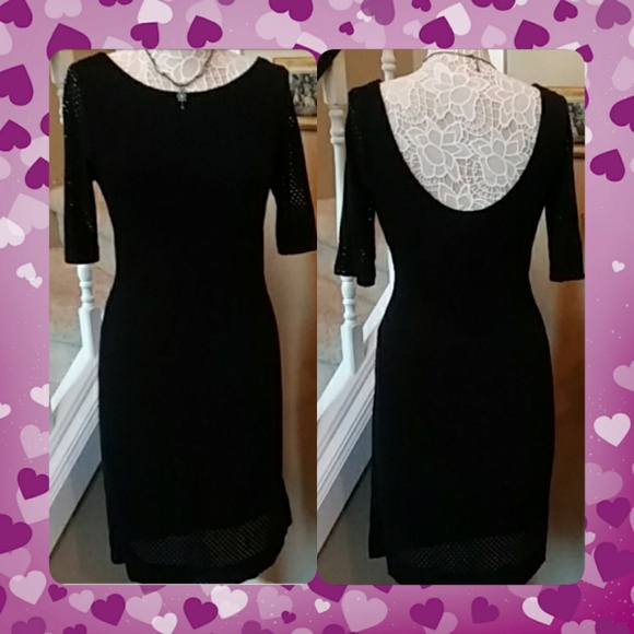 Banana Republic Dresses & Skirts - Black mesh 3/4 sleeve cocktail dress